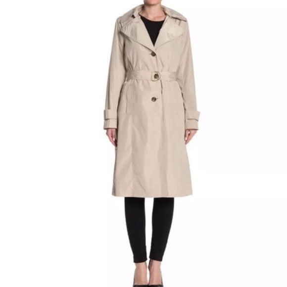 Via spiga belted hooded trench - Picture 2 of 3